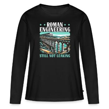 Aqueducs romains Ingénierie romaine Rome antique - T-shirt manches longues Premium bio Femme - noir - Devant - Julia (174cm)