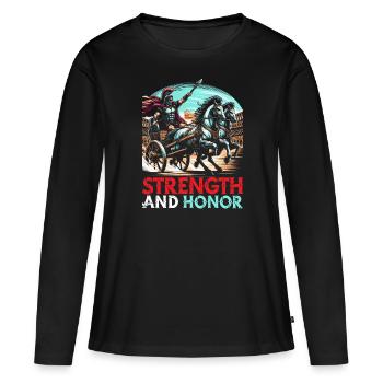 Légionnaires romains Rome antique Empire romain - T-shirt manches longues Premium bio Femme - noir - Devant - Julia (174cm)