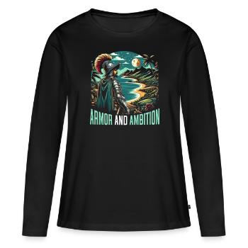 Spanish Conquistador Colonizer Explorer Spain - Women's Premium Organic Long Sleeve Shirt - black - Front - Julia (174cm)