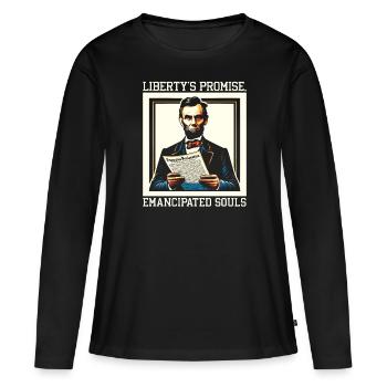 Proclamation d’émancipation Black Pride Juneteenth - T-shirt manches longues Premium bio Femme - noir - Devant - Julia (174cm)