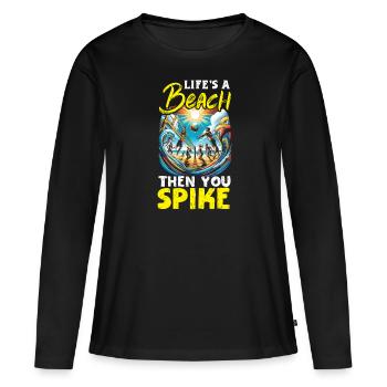 Beach Volleyball Sport Lover Volleyball Player - Women's Premium Organic Long Sleeve Shirt - black - Front - Julia (174cm)