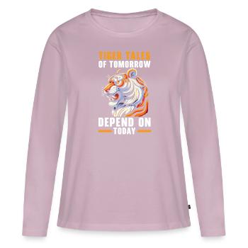 Endangered Species Sunda Tiger Animal Rights - Women's Premium Organic Long Sleeve Shirt - dusky pink - Front - Julia (174cm)