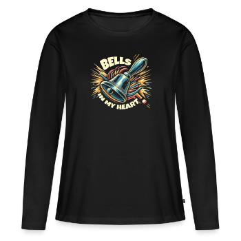 Joueur de cloches musicales musicien amoureux des cloches - T-shirt manches longues Premium bio Femme - noir - Devant - Julia (174cm)