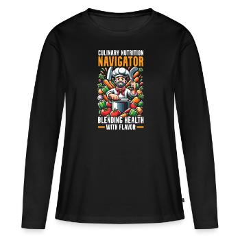 Kochkunst Lehrer Küche Koch Koch - Frauen Premium Bio Langarmshirt - Schwarz - Vorne - Julia (174cm)