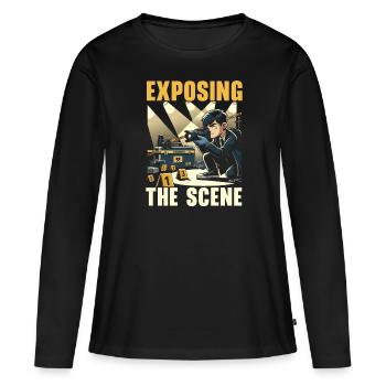 Photographe médico-légal Enquête sur les scènes de crime - T-shirt manches longues Premium bio Femme - noir - Devant - Julia (174cm)