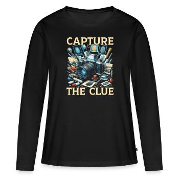 Photographe médico-légal Enquête sur les scènes de crime - T-shirt manches longues Premium bio Femme - noir - Devant - Julia (174cm)