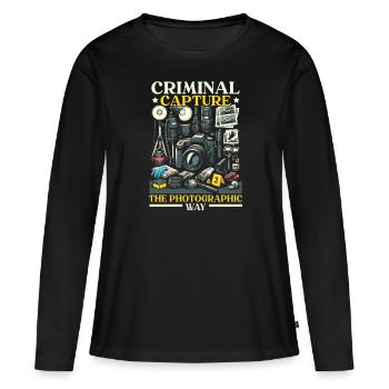 Photographe médico-légal Enquête sur les scènes de crime - T-shirt manches longues Premium bio Femme - noir - Devant - Julia (174cm)