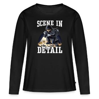 Photographe médico-légal Enquête sur les scènes de crime - T-shirt manches longues Premium bio Femme - noir - Devant - Julia (174cm)