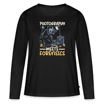 Photographe médico-légal Enquête sur les scènes de crime - T-shirt manches longues Premium bio Femme - noir - Devant - Julia (174cm)