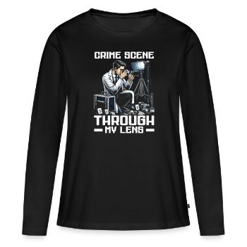 Photographe médico-légal Enquête sur les scènes de crime - T-shirt manches longues Premium bio Femme - noir - Devant - Julia (174cm)