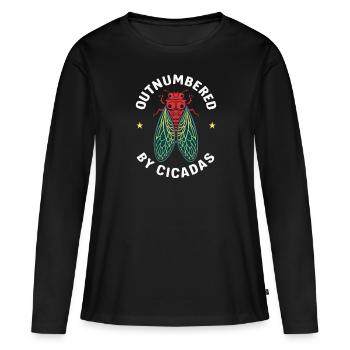 Cicada Invasion Insect Brood Cicada Survivor - Women's Premium Organic Long Sleeve Shirt - black - Front - Julia (174cm)