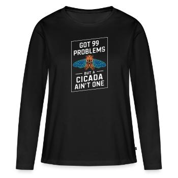 Cicada Invasion Insect Brood Cicada Survivor - Women's Premium Organic Long Sleeve Shirt - black - Front - Julia (174cm)