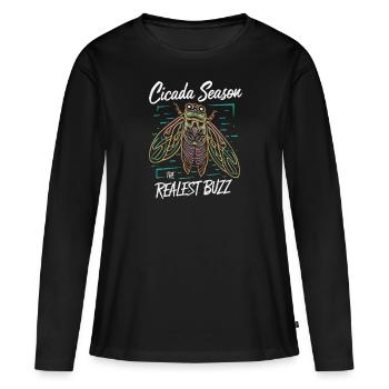 Cicada Invasion Insect Brood Cicada Survivor - Women's Premium Organic Long Sleeve Shirt - black - Front - Julia (174cm)