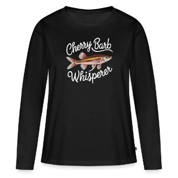 Cerise, Barbe, Poisson, Aquarium, Eau douce, Aquariophilie, - T-shirt manches longues Premium bio Femme - noir - Devant - Julia (174cm)
