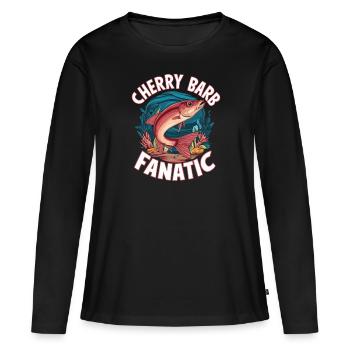 Cerise, Barbe, Poisson, Aquarium, Eau douce, Aquariophilie, - T-shirt manches longues Premium bio Femme - noir - Devant - Julia (174cm)