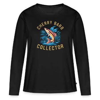 Cerise, Barbe, Poisson, Aquarium, Eau douce, Aquariophilie, - T-shirt manches longues Premium bio Femme - noir - Devant - Julia (174cm)