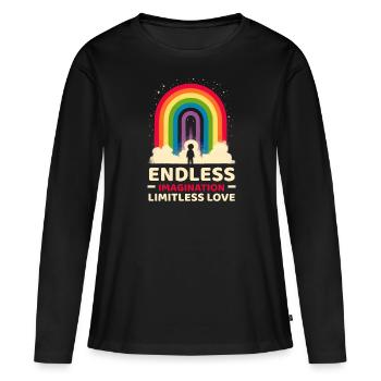 AuDHD Autisme TDAH Spectre autistique Neurodiversité - T-shirt manches longues Premium bio Femme - noir - Devant - Julia (174cm)