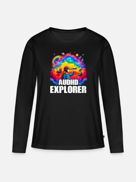 AuDHD Autism ADHD Autistic Spectrum Neurodiversity - Women's Premium Organic Long Sleeve Shirt - black