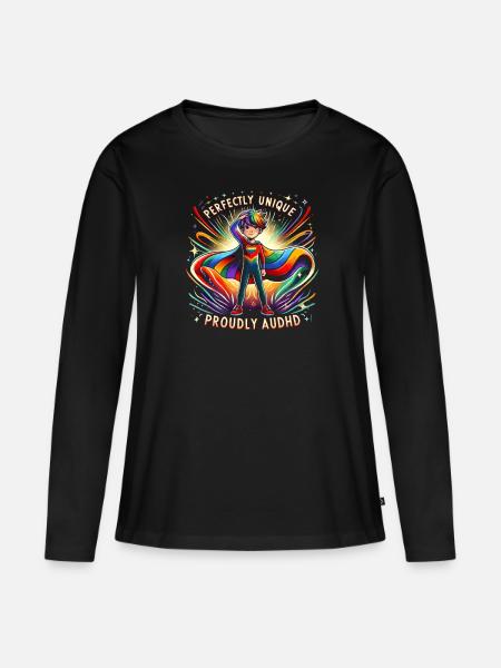 AuDHD Autism ADHD Autistic Spectrum Neurodiversity - Women's Premium Organic Long Sleeve Shirt - black