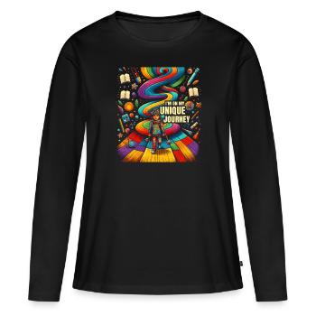 AuDHD Autismus ADHS Autistisches Spektrum Neurodiversität - Frauen Premium Bio Langarmshirt - Schwarz - Vorne - Julia (174cm)