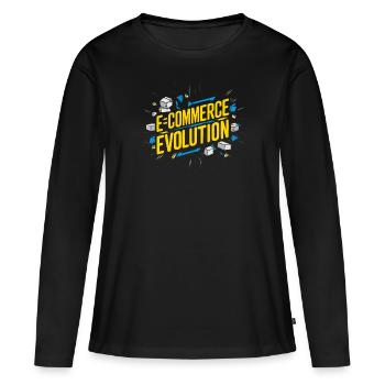 Entrepreneur en commerce électronique d’entreprise de dropshipping - T-shirt manches longues Premium bio Femme - noir - Devant - Julia (174cm)