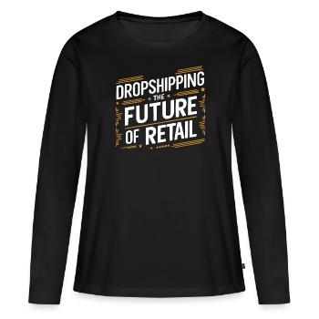 Entrepreneur en commerce électronique d’entreprise de dropshipping - T-shirt manches longues Premium bio Femme - noir - Devant - Julia (174cm)
