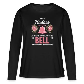 Mois de la sensibilisation au cancer du sein Pink Ribbon Chemo - T-shirt manches longues Premium bio Femme - noir - Devant - Julia (174cm)