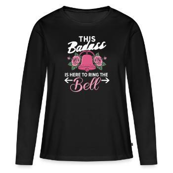 Mois de la sensibilisation au cancer du sein Pink Ribbon Chemo - T-shirt manches longues Premium bio Femme - noir - Devant - Julia (174cm)