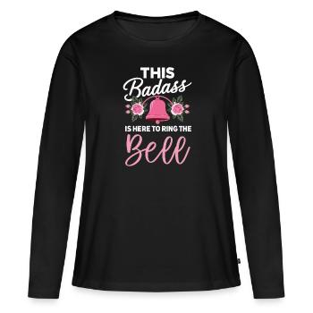 Mois de la sensibilisation au cancer du sein Pink Ribbon Chemo - T-shirt manches longues Premium bio Femme - noir - Devant - Julia (174cm)