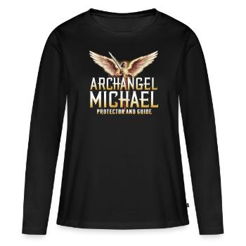 Erzengel Michael Katholisches Christentum Engel - Frauen Premium Bio Langarmshirt - Schwarz - Vorne - Julia (174cm)