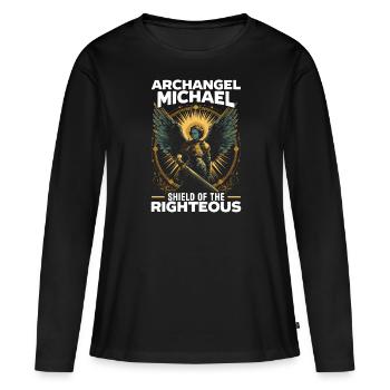 Erzengel Michael Katholisches Christentum Engel - Frauen Premium Bio Langarmshirt - Schwarz - Vorne - Julia (174cm)
