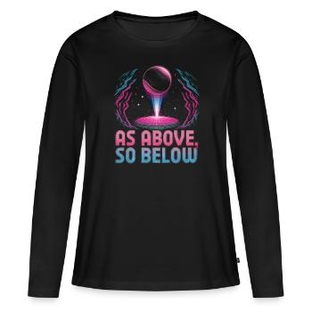 Énergie Cosmique Énergie Vitale Force Universelle - T-shirt manches longues Premium bio Femme - noir - Devant - Julia (174cm)