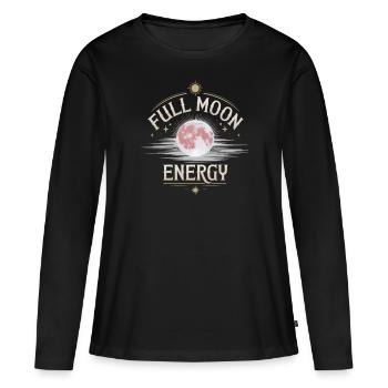 Énergie Cosmique Énergie Vitale Force Universelle - T-shirt manches longues Premium bio Femme - noir - Devant - Julia (174cm)