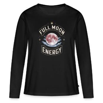 Énergie Cosmique Énergie Vitale Force Universelle - T-shirt manches longues Premium bio Femme - noir - Devant - Julia (174cm)