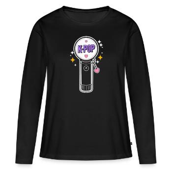 K-Pop Musique pop coréenne Corée du Sud Kpop Lightstick - T-shirt manches longues Premium bio Femme - noir - Devant - Julia (174cm)