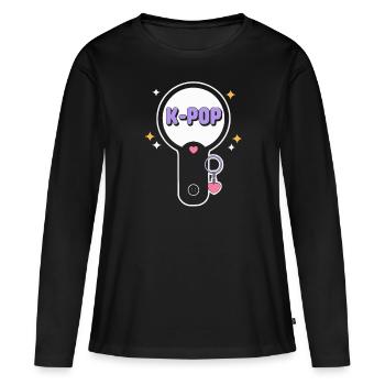 K-Pop Musique pop coréenne Corée du Sud Kpop Lightstick - T-shirt manches longues Premium bio Femme - noir - Devant - Julia (174cm)