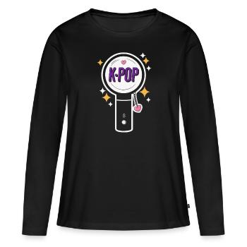 K-Pop Musique pop coréenne Corée du Sud Kpop Lightstick - T-shirt manches longues Premium bio Femme - noir - Devant - Julia (174cm)