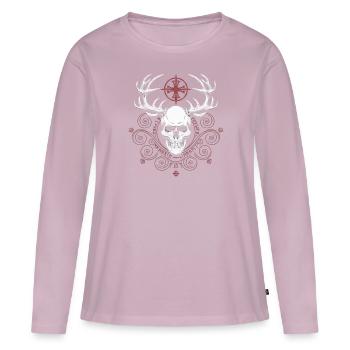 Asatru Valhalla Fierté scandinave Nordique Viking - T-shirt manches longues Premium bio Femme - rose poudré - Devant - Julia (174cm)