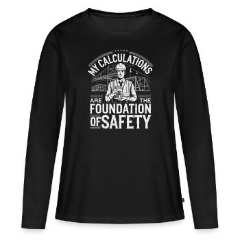 Emploi d’ingénieur en structure Ingénierie des structures - T-shirt manches longues Premium bio Femme - noir - Devant - Julia (174cm)