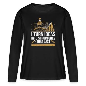 Emploi d’ingénieur en structure Ingénierie des structures - T-shirt manches longues Premium bio Femme - noir - Devant - Julia (174cm)