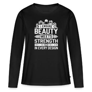 Emploi d’ingénieur en structure Ingénierie des structures - T-shirt manches longues Premium bio Femme - noir - Devant - Julia (174cm)