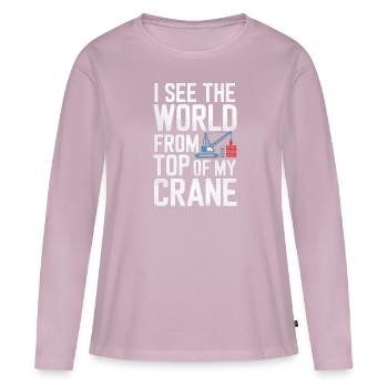 Crane Operator Job Profession Construction Worker - Women's Premium Organic Long Sleeve Shirt - dusky pink - Front - Julia (174cm)