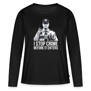 Emplois d’agent des douanes et de la protection des frontières dans les aéroports - T-shirt manches longues Premium bio Femme - noir - Devant - Julia (174cm)