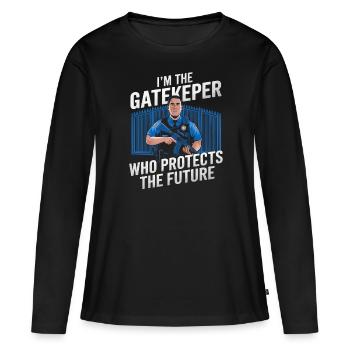 Emplois d’agent des douanes et de la protection des frontières dans les aéroports - T-shirt manches longues Premium bio Femme - noir - Devant - Julia (174cm)