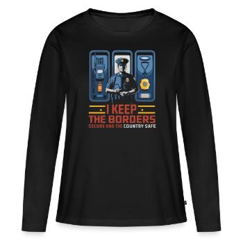 Emplois d’agent des douanes et de la protection des frontières dans les aéroports - T-shirt manches longues Premium bio Femme - noir - Devant - Julia (174cm)