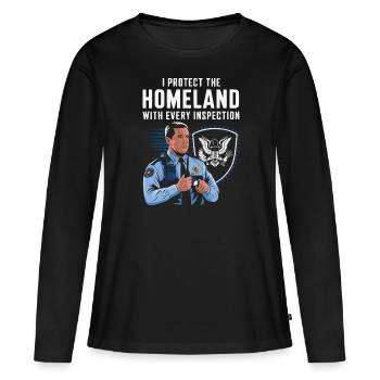Emplois d’agent des douanes et de la protection des frontières dans les aéroports - T-shirt manches longues Premium bio Femme - noir - Devant - Julia (174cm)