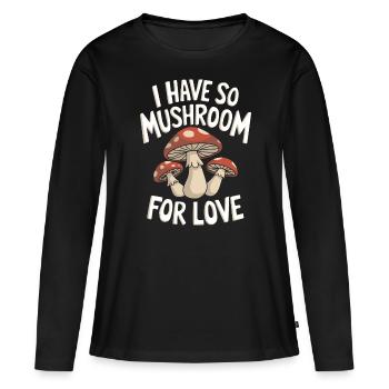 Champignons Champignons Champignon Champignon - T-shirt manches longues Premium bio Femme - noir - Devant - Julia (174cm)