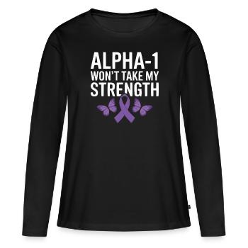 Trouble de la conscience du déficit en alpha-1 antitrypsine - T-shirt manches longues Premium bio Femme - noir - Devant - Julia (174cm)
