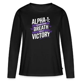 Trouble de la conscience du déficit en alpha-1 antitrypsine - T-shirt manches longues Premium bio Femme - noir - Devant - Julia (174cm)