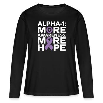 Trouble de la conscience du déficit en alpha-1 antitrypsine - T-shirt manches longues Premium bio Femme - noir - Devant - Julia (174cm)